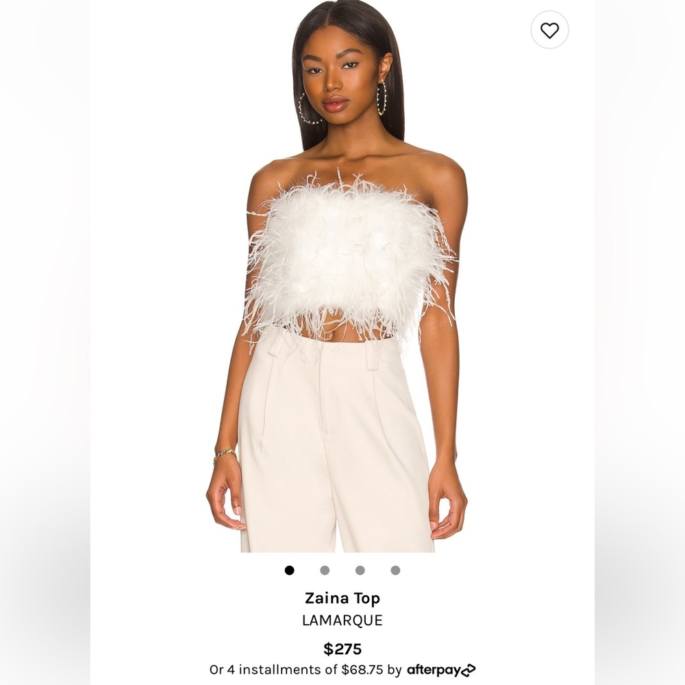 White feather top. Perfect for a bridal event.